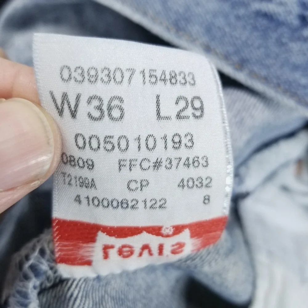 Levis 501 Jeans Mens 36x29 Blue Straight Button Fly Mid Rise‎ Medium Wash Y2K
